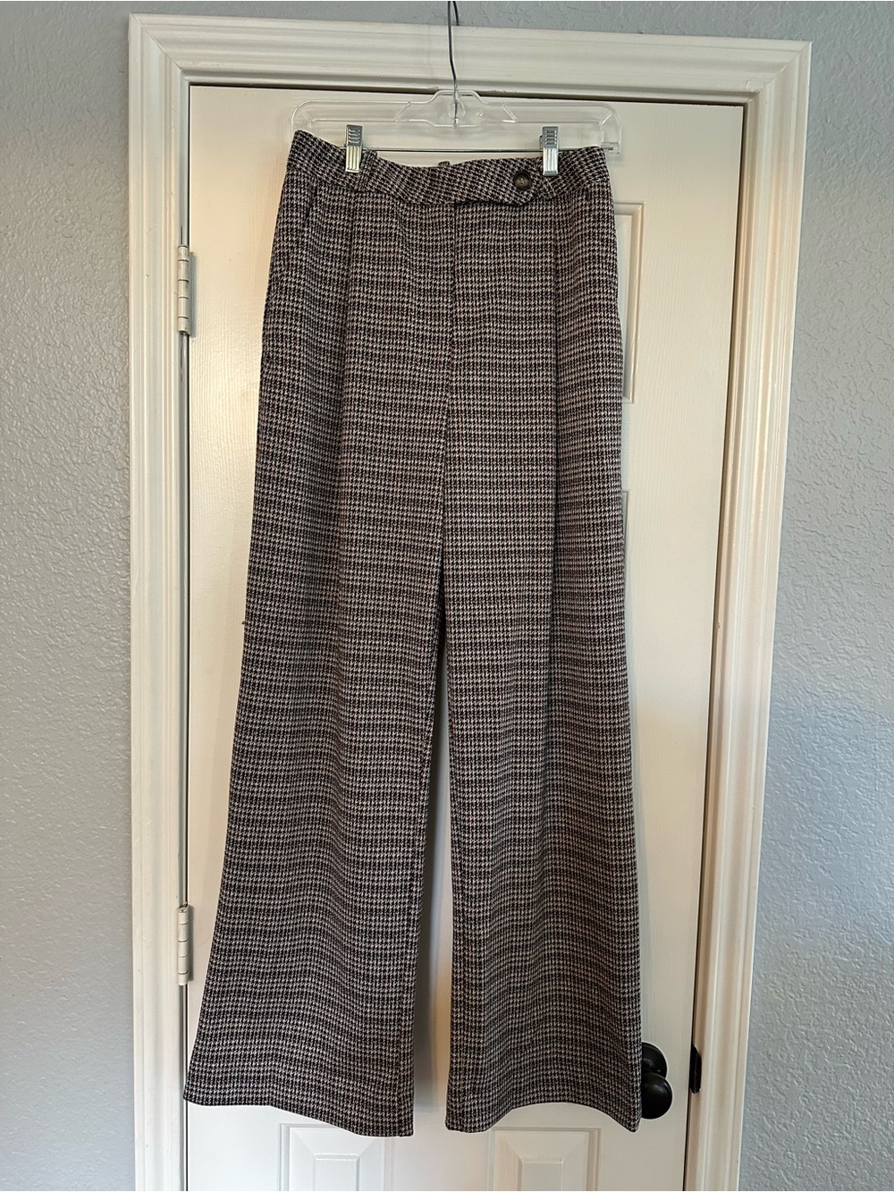 Gianni Bini Black & White Wide-Leg Houndstooth Pants